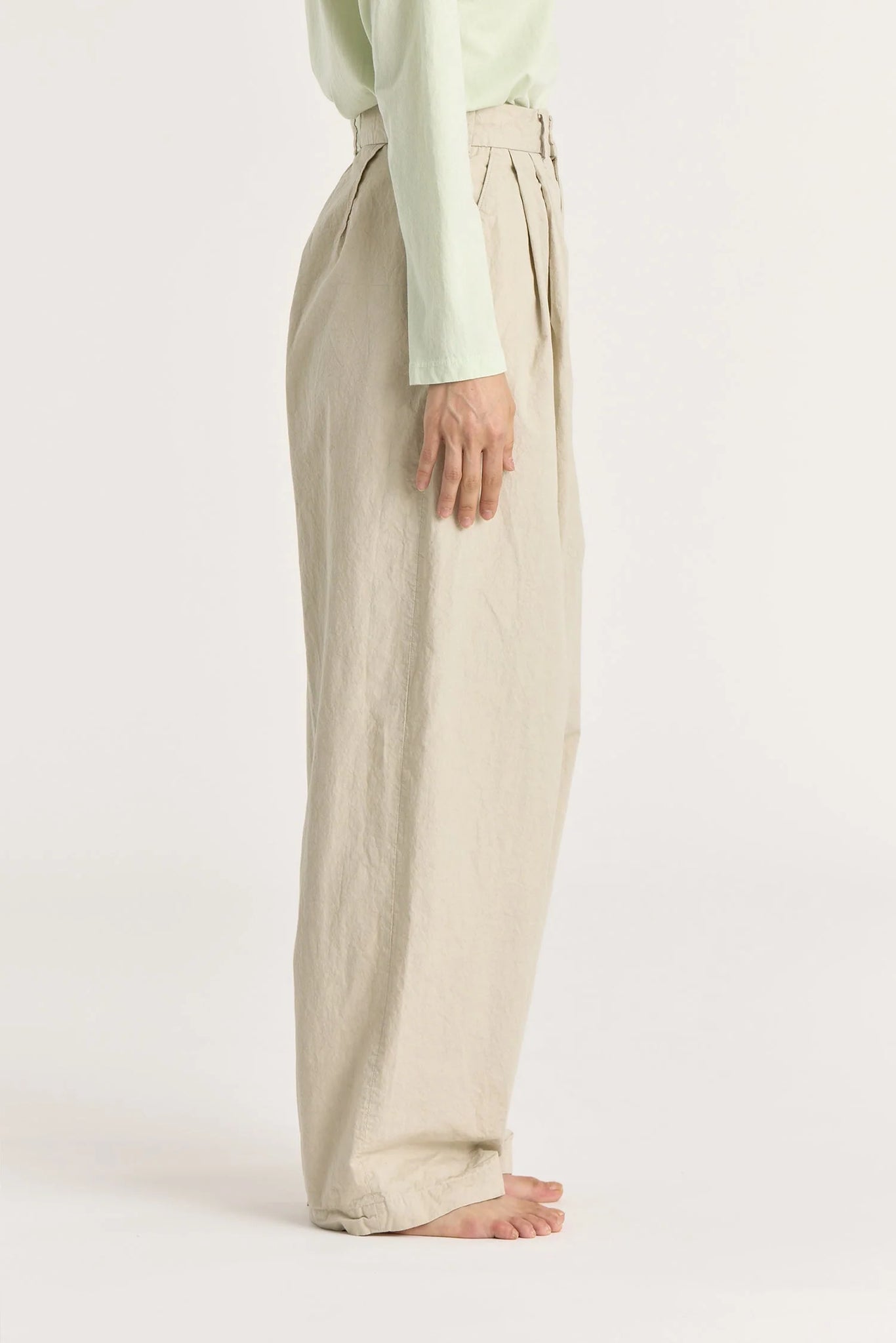 Crinkled Wide Trousers