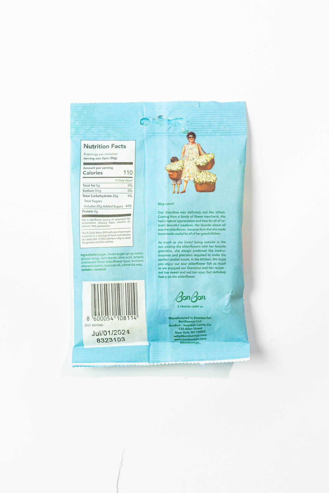 Sour Elderflower Fish - Swedish Candy 5.2oz (150g)