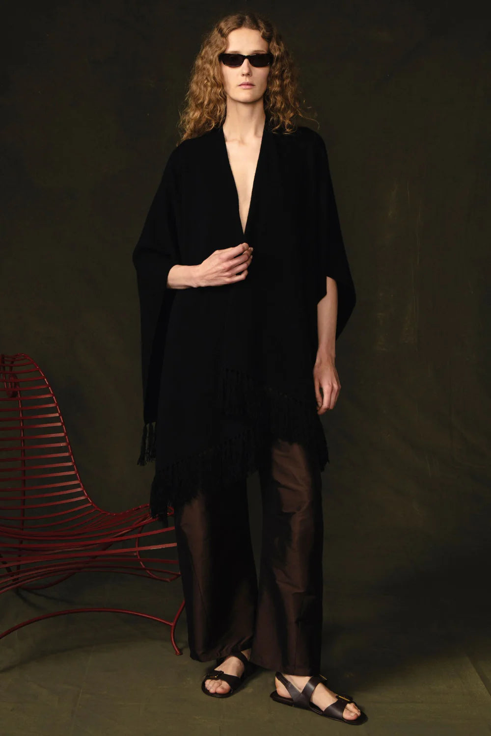 Wool Cashmere Knit Cape