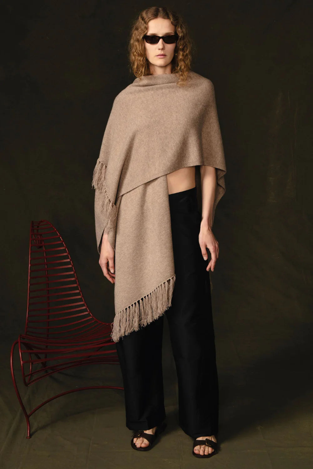 Wool Cashmere Knit Cape