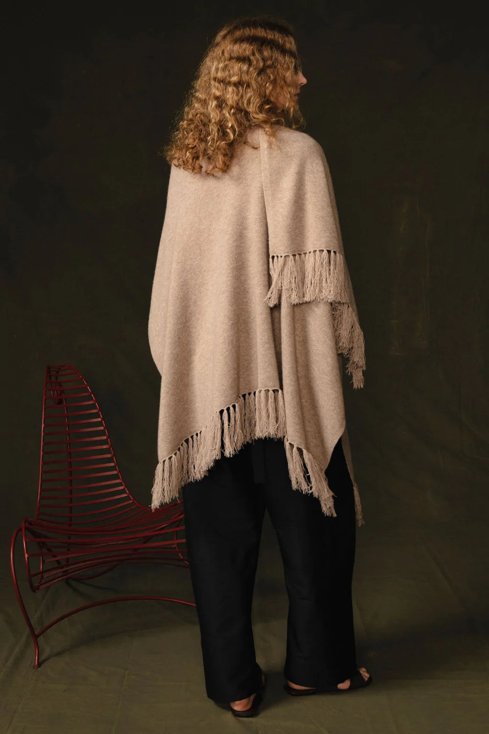 Wool Cashmere Knit Cape
