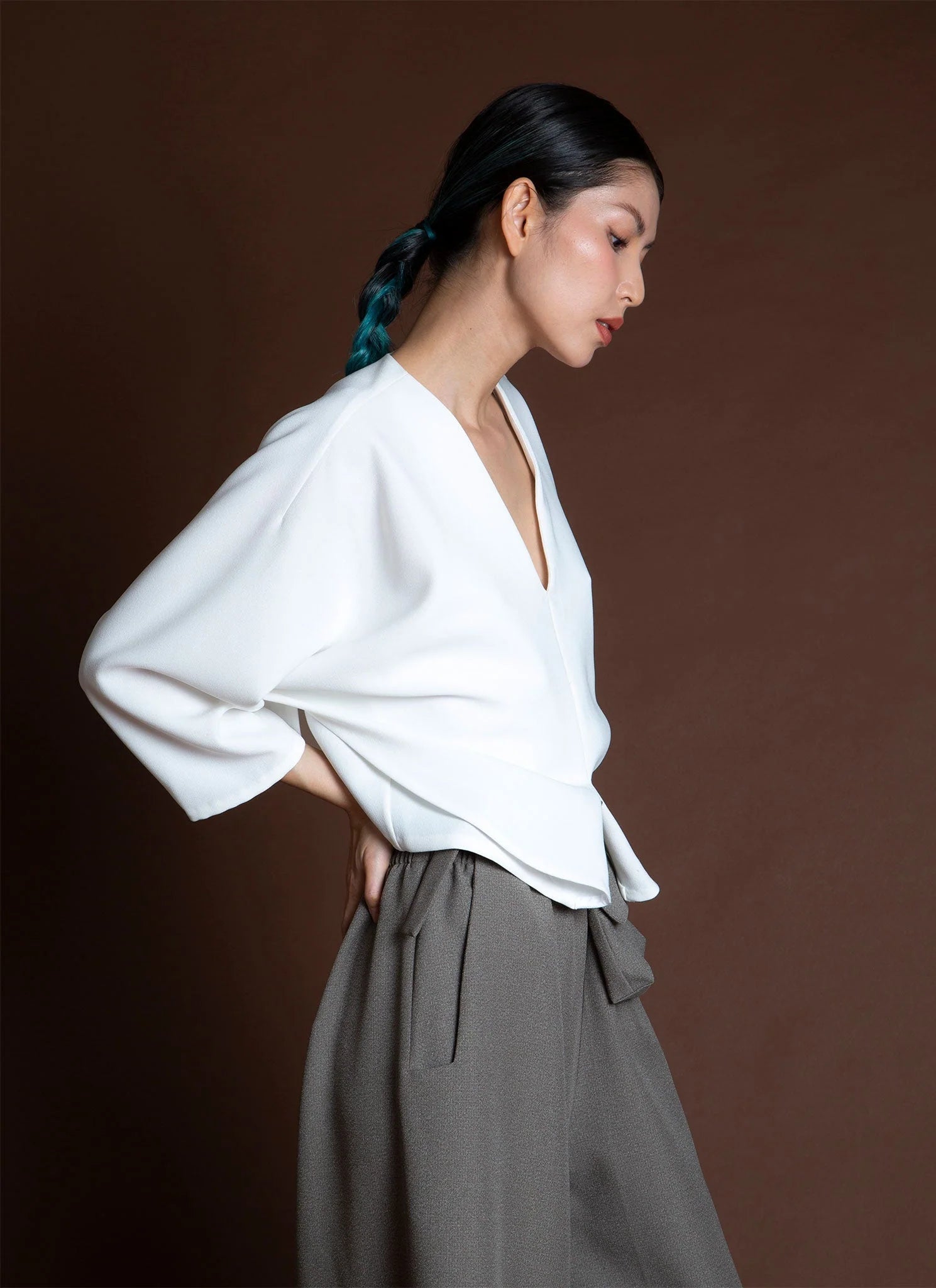 Lemongrass Double Folded Dolman Neck Top