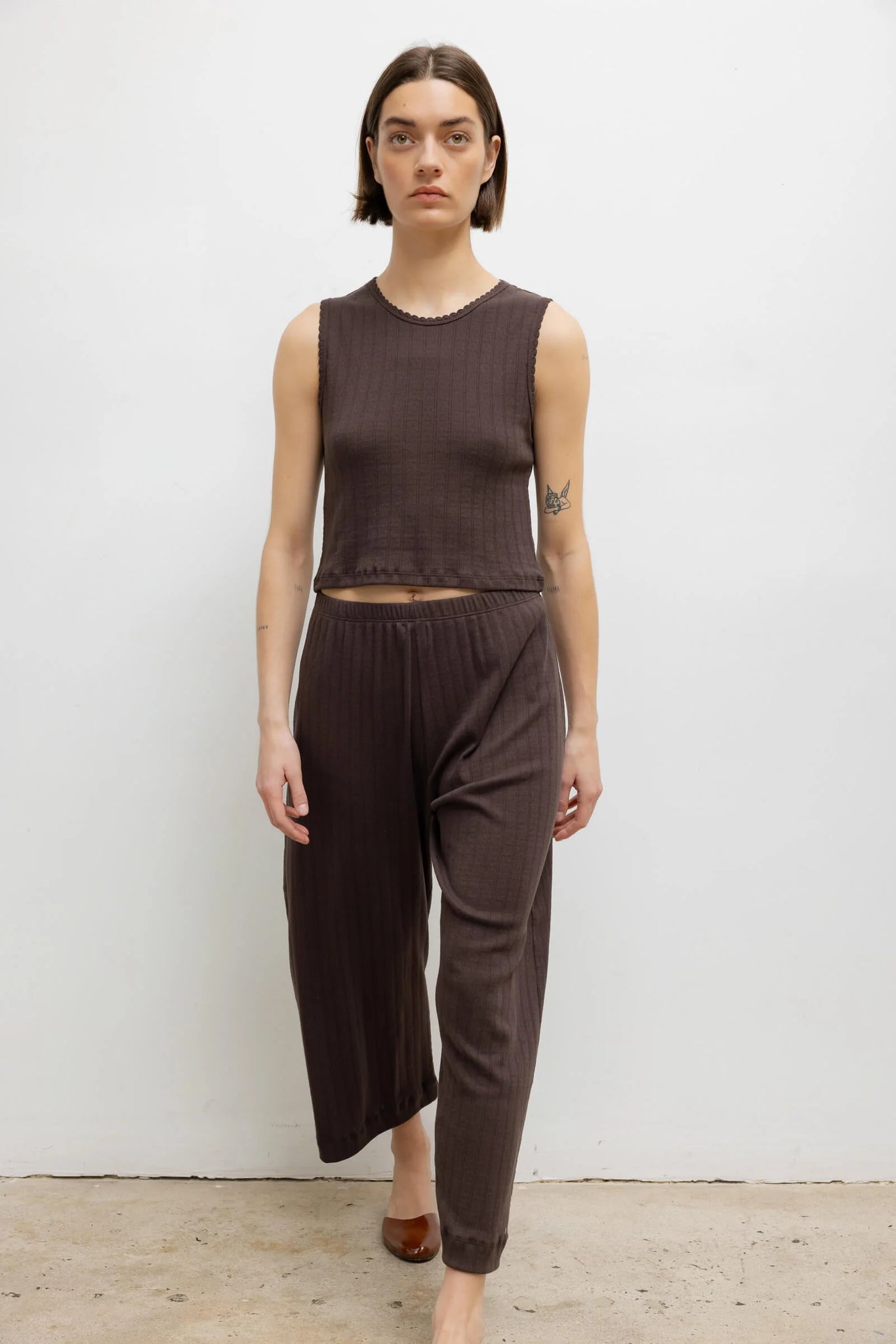 Pointelle Sleeveless Crew