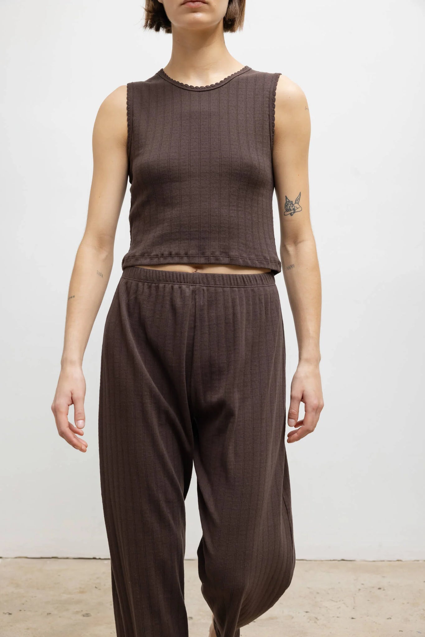 Pointelle Sleeveless Crew