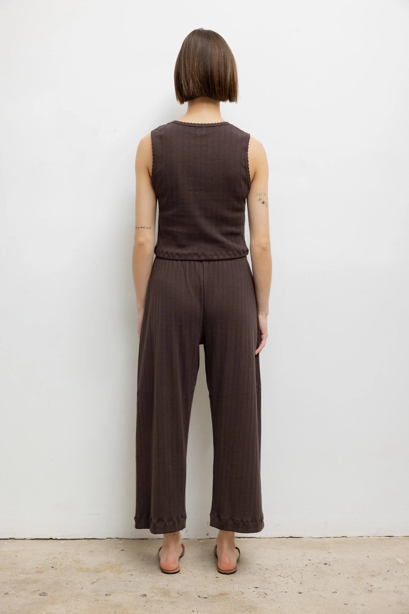 Pointelle Sleeveless Crew