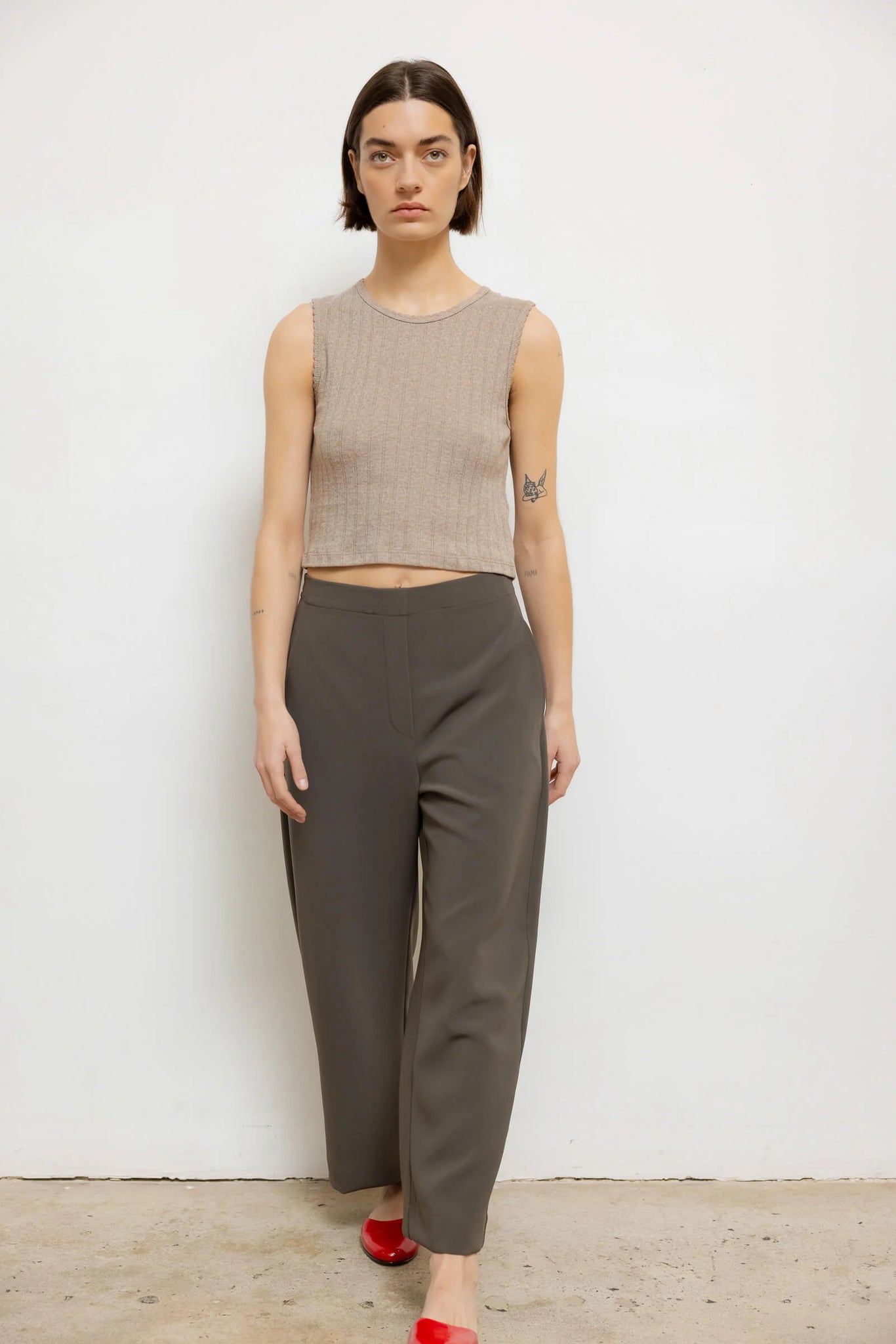 Pointelle Sleeveless Crew