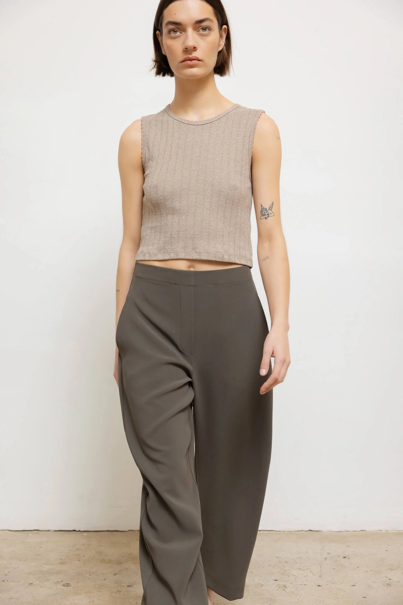 Pointelle Sleeveless Crew