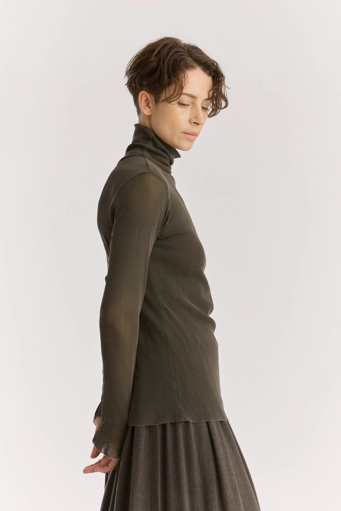 Double Mesh Turtleneck
