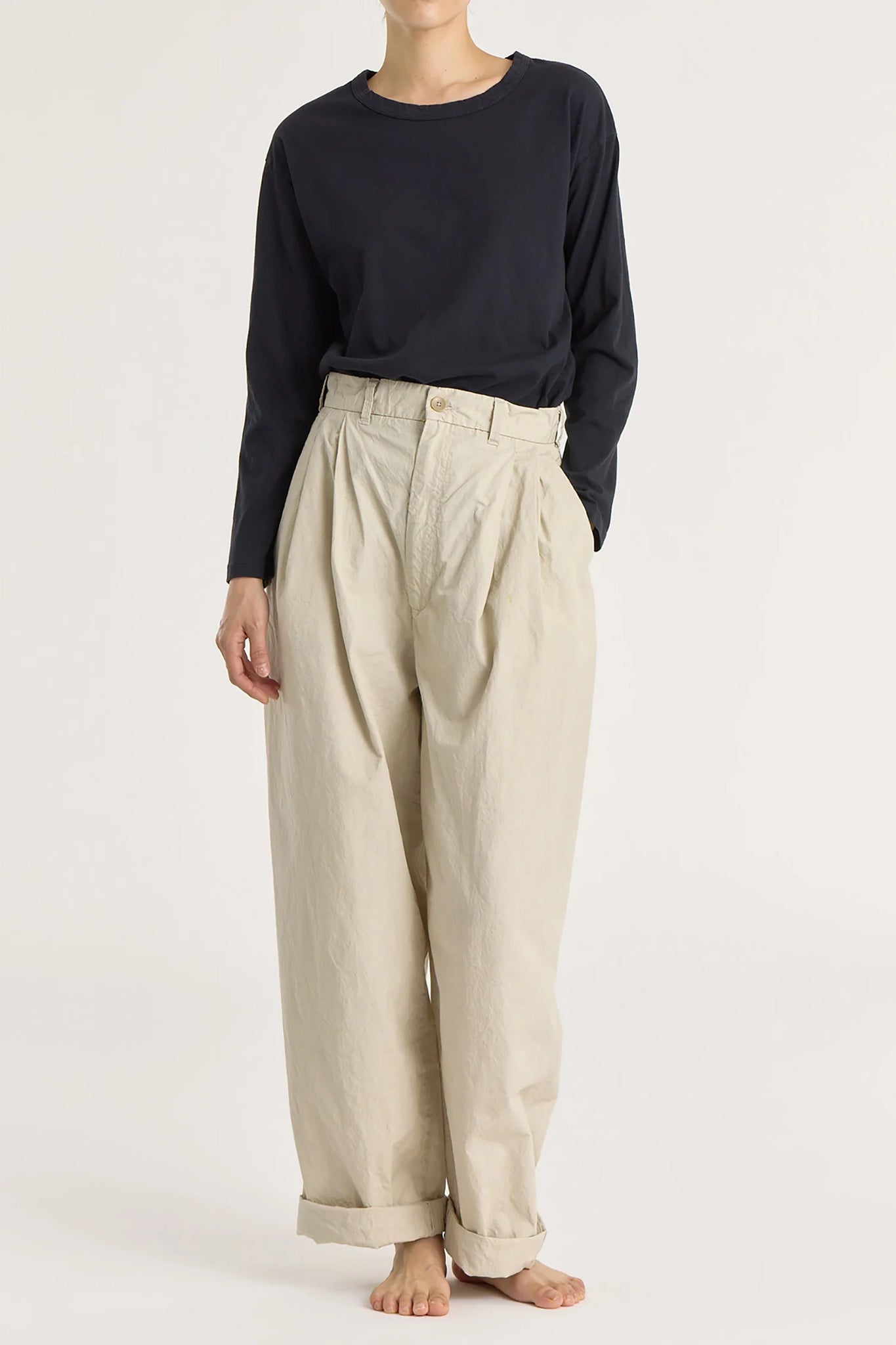 Crinkled Wide Trousers