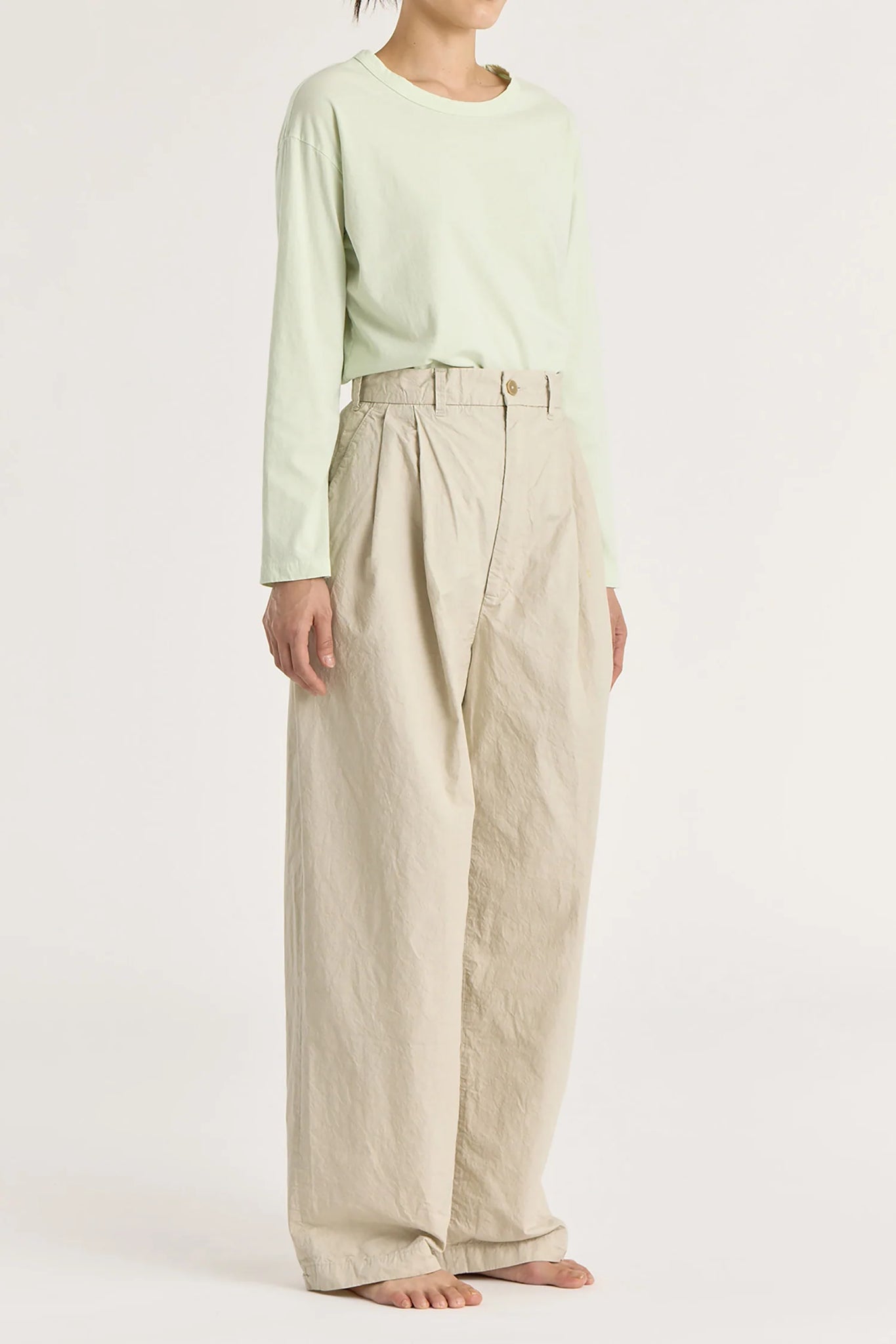 Crinkled Wide Trousers