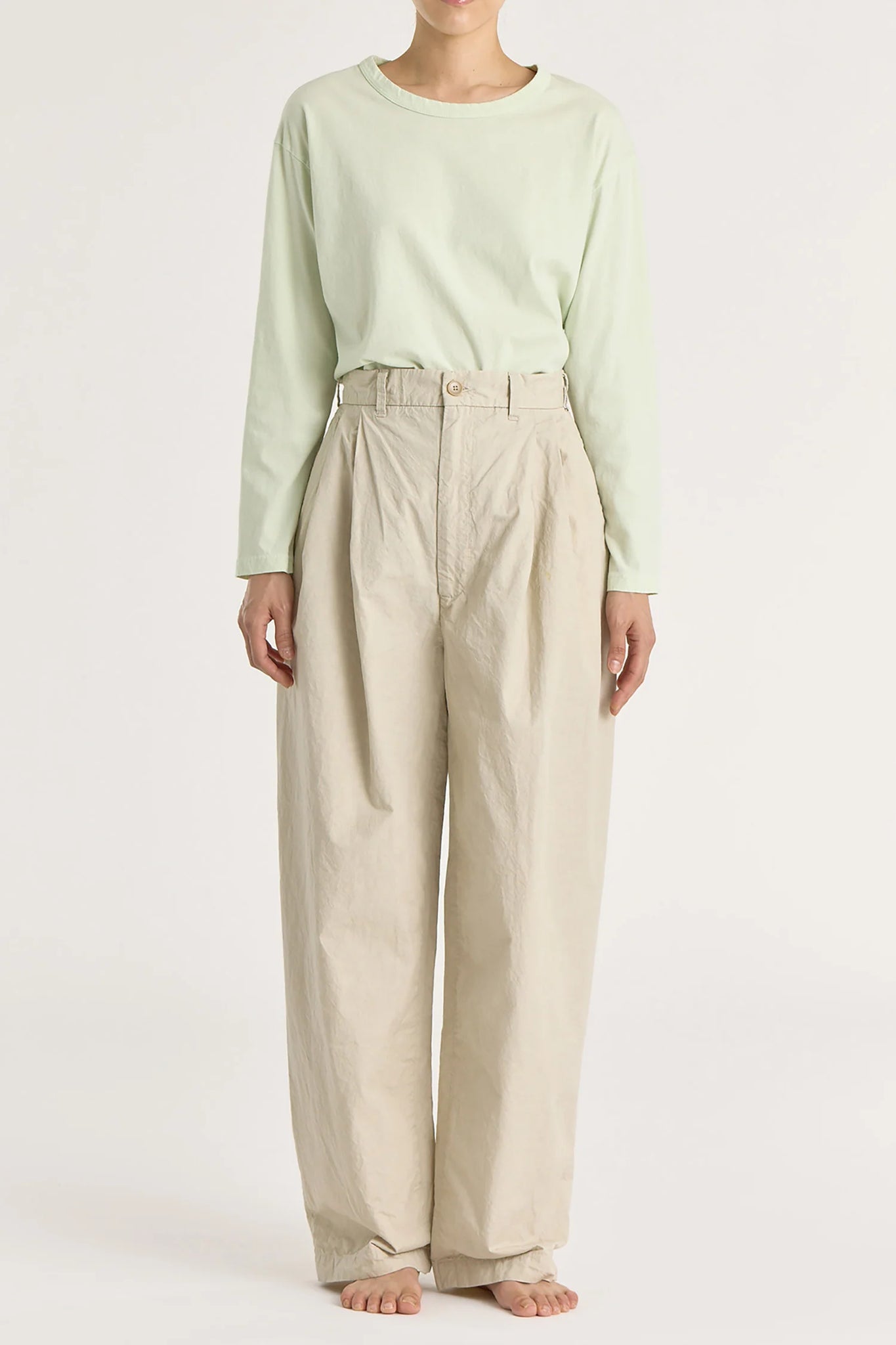 Crinkled Wide Trousers