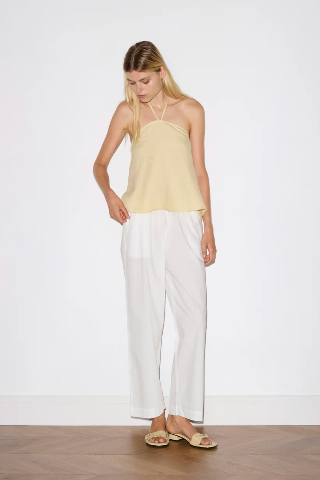 Linen Wrap Back Top