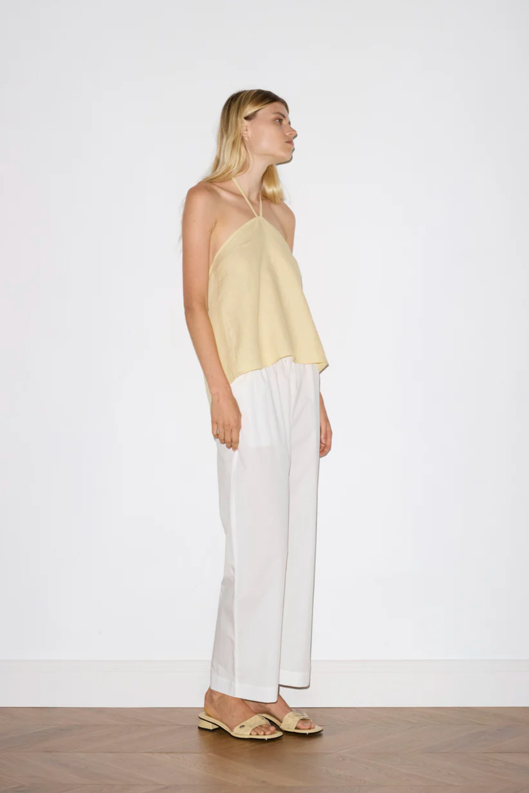 Linen Wrap Back Top