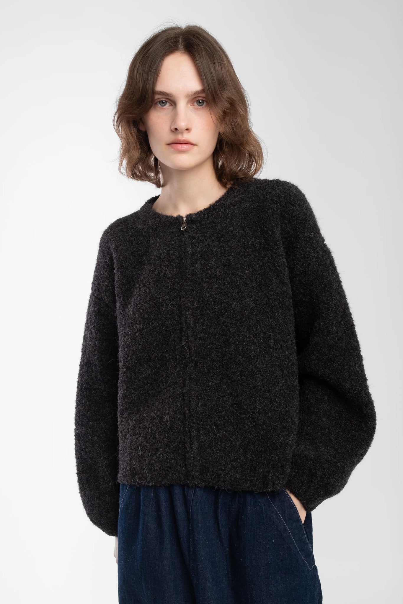 Boucle Zip Cardigan