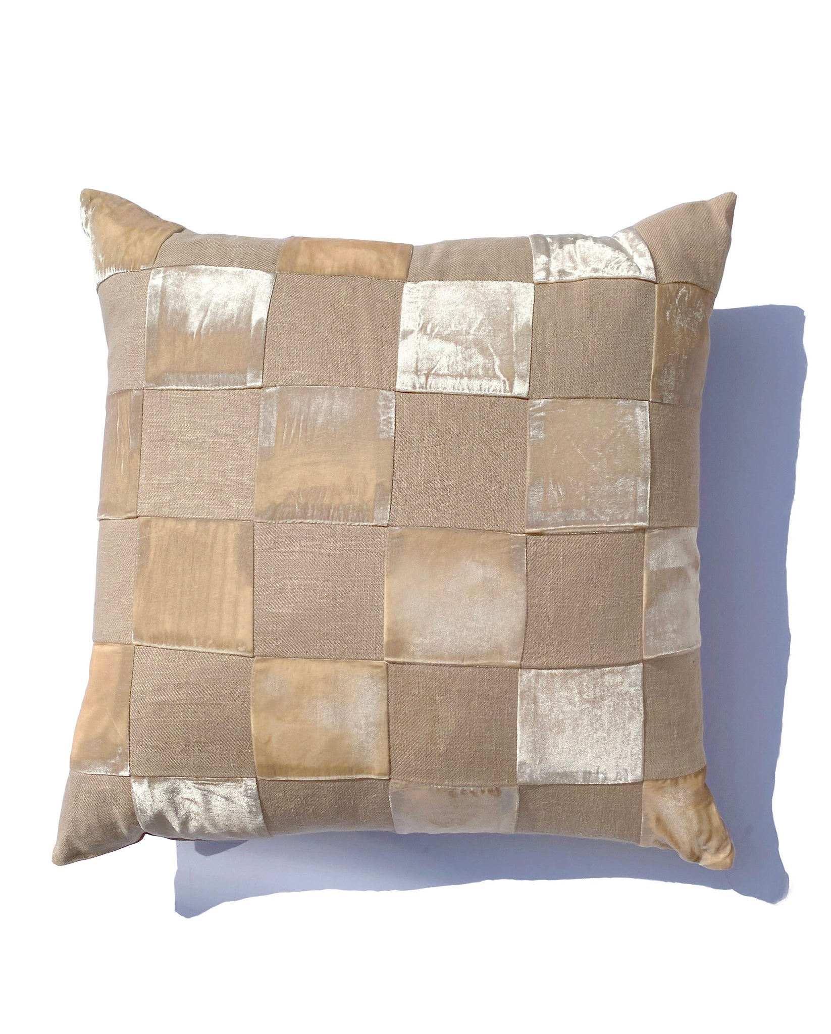 Large Velvet Checkered Pillow