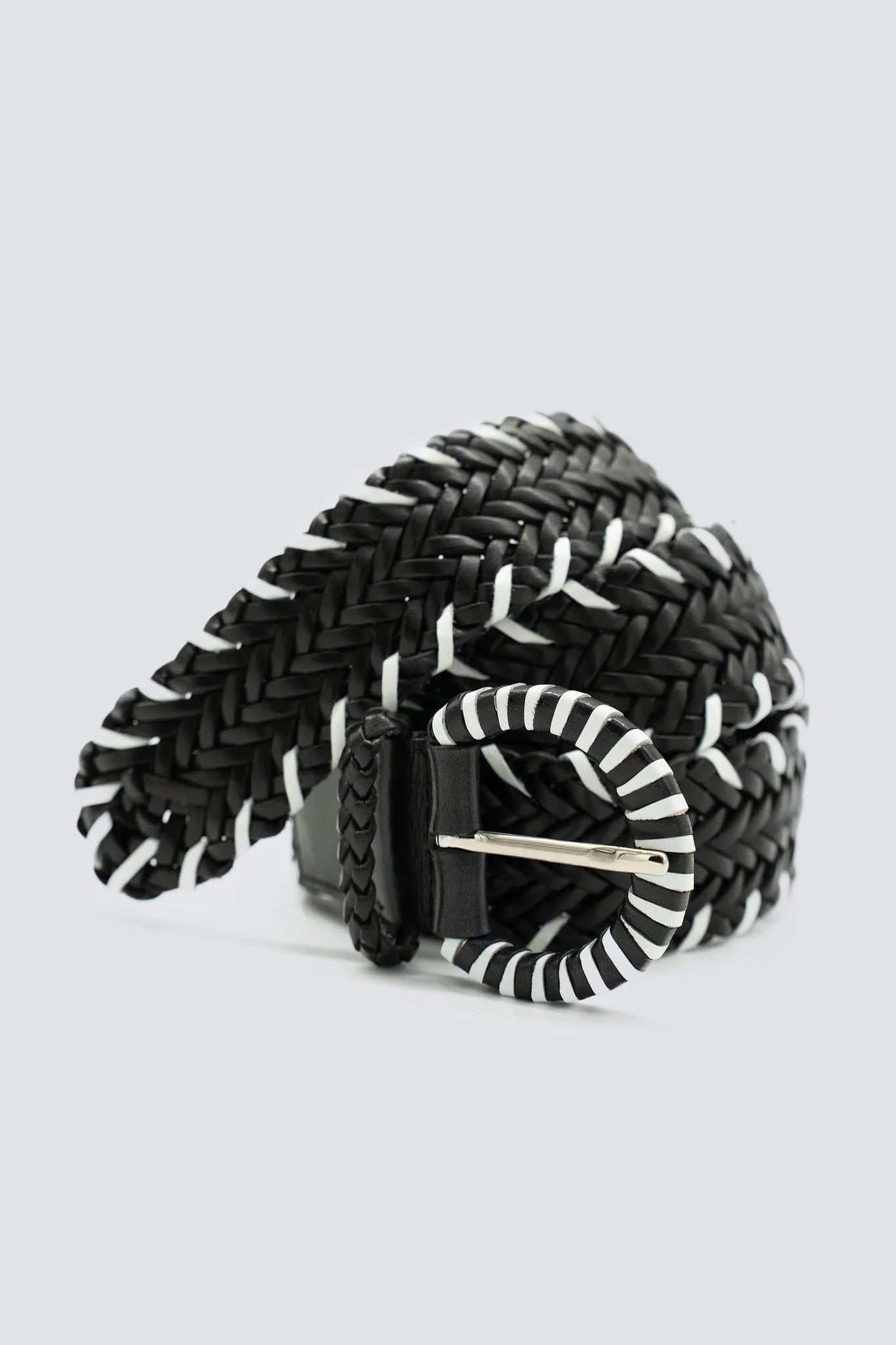 16 Ply Wrapped Leather Buckle Bi Color Belt