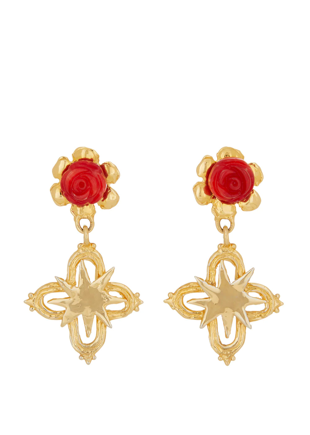 Rose Cross Earrings